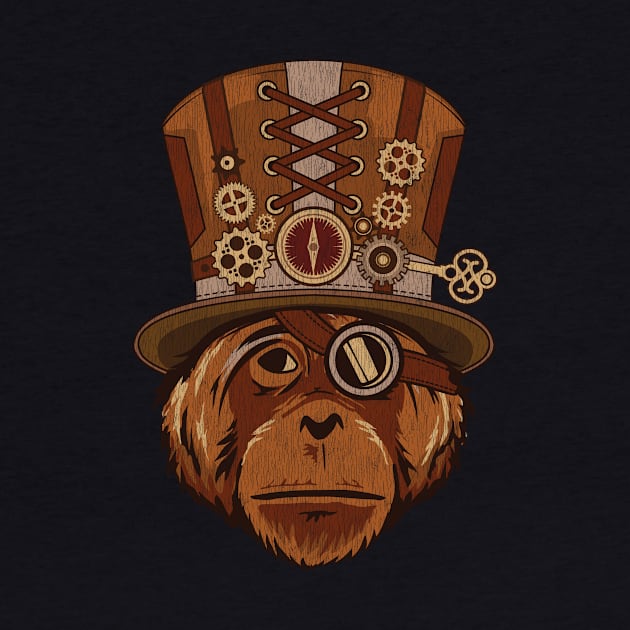 Steampunk Animal Orangutan Vintage Art Gift by propellerhead